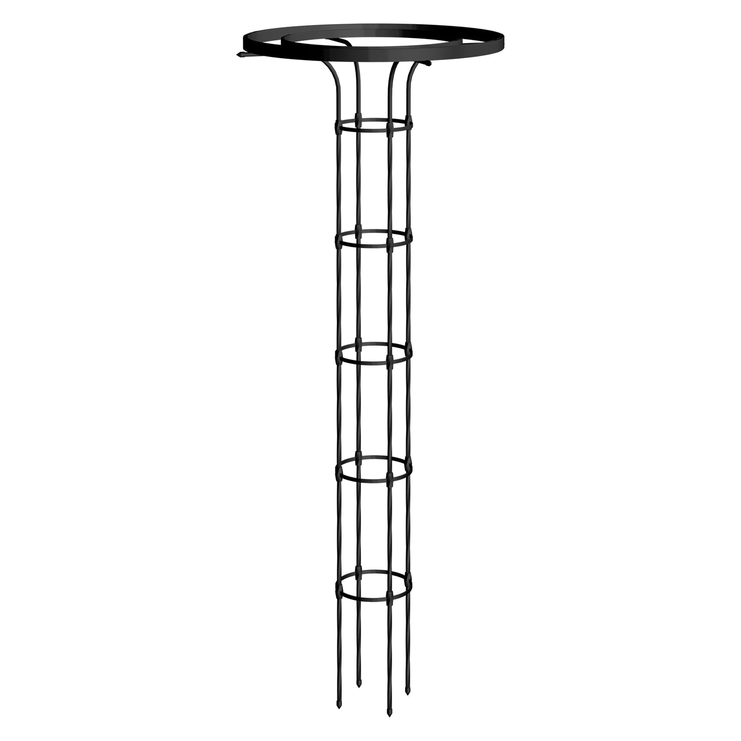 6.89FT Mushroom Top Obelisk Trellis for Outdoor Climbing Plants, Rustproof PE-Coated Metal Poles Support, Decorative Garden Trellis for Climbing Rose, Wisteria, Black