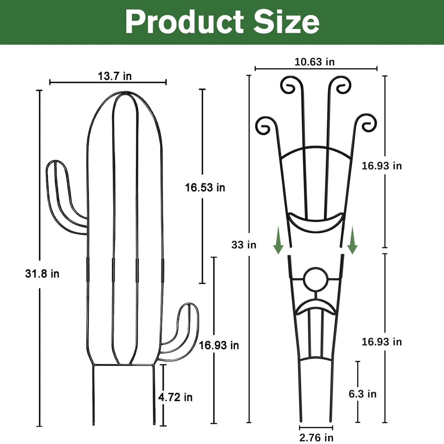 4(Four) Indoor Plant Trellis for Climbing Plants, 2(Two) 32.6in Plant Trellis for Climbing Plants Indoor Outdoor, 2(Two) 31.8in Heay Duty Cactus Trellis for Potted Plants