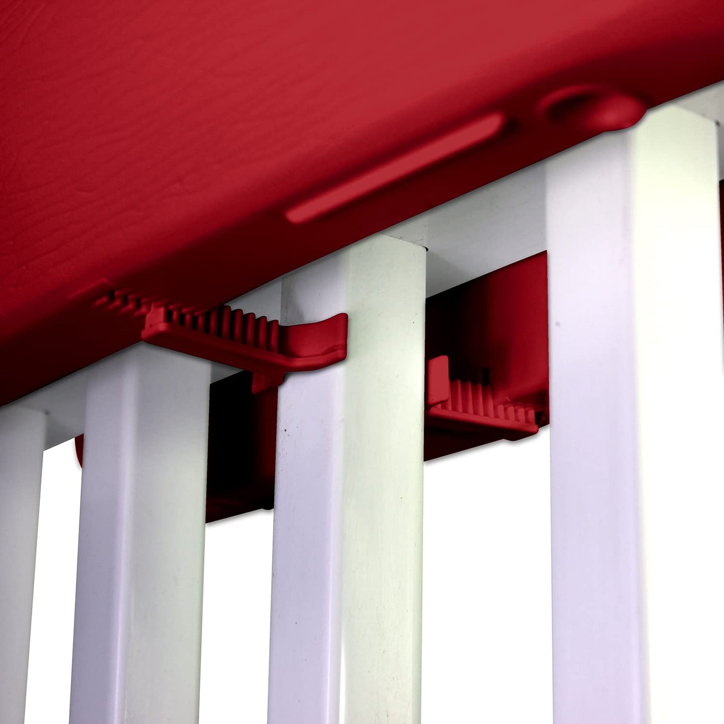 Bloomers Railing Planter with Drainage Holes – 24" Weatherproof Resin Planter – Red