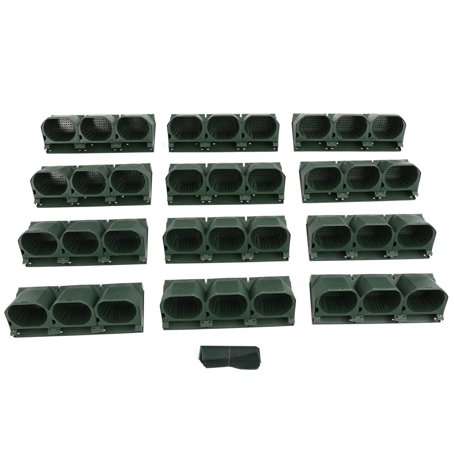 NEATOOM Wall Planter with 36 Pots, Wall-Mounted Indoor & Outdoor Flower Pot Holder, Vertical Garden Plastic Planter for Flowers, Vegetables, Grass (Army Green)