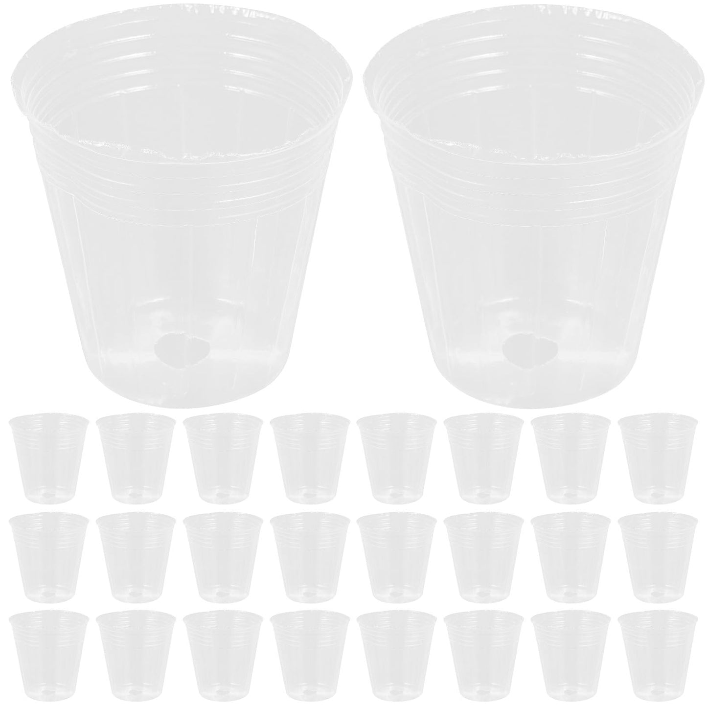 KALLORY 50pcs Plastic Nursery Pots for Plants 2.5 Inch Breathable Seedling Planting Pots with Drainage Suitable for Orchids Succulents and Indoor Gardening