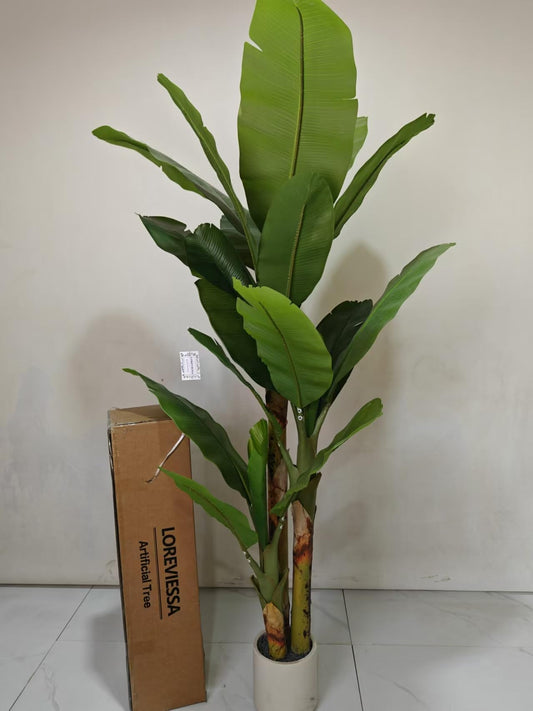 6ft Artificial Banana Tree Extra Tall Fake Plants Indoor for Living Room Large Faux Tree High End Realistic Floor Plant Big Silk Tree for Home Office Pet Friendly Large Indoor Plant Tropical Decor