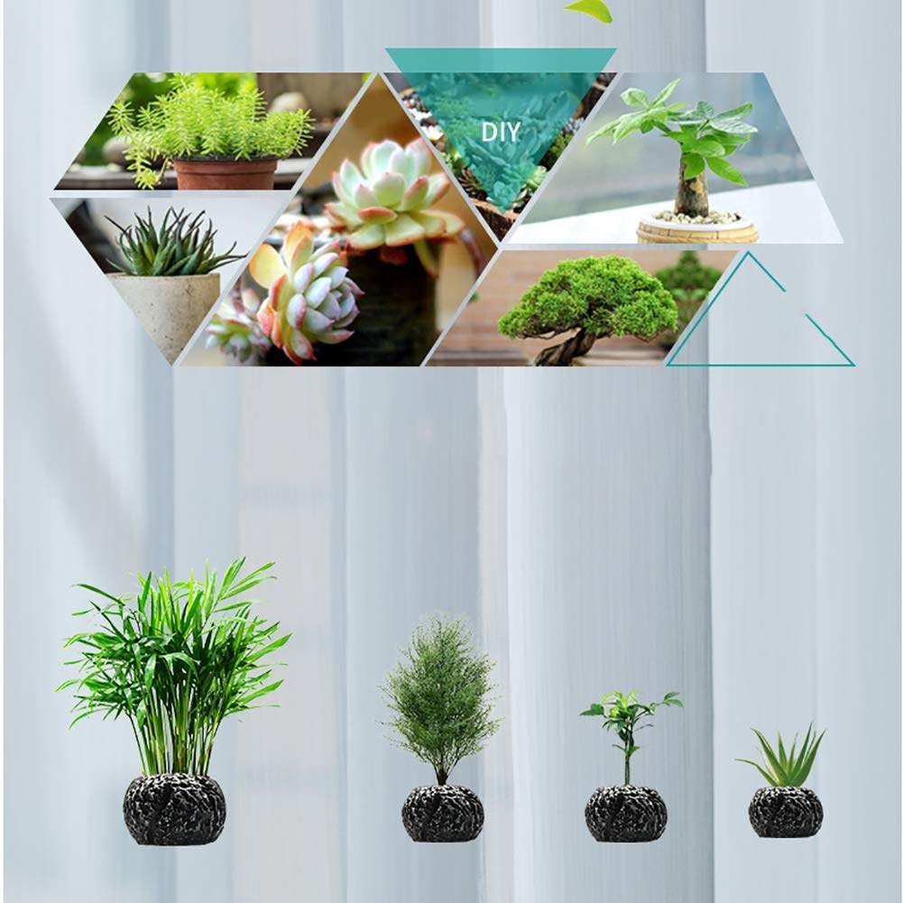ZHHID Floating Flower Pot - Magnetic Suspension Levitating Air Flower Pots - Creative Design Levitation Bonsai - Home Office Decorations - Fun Gift,Black