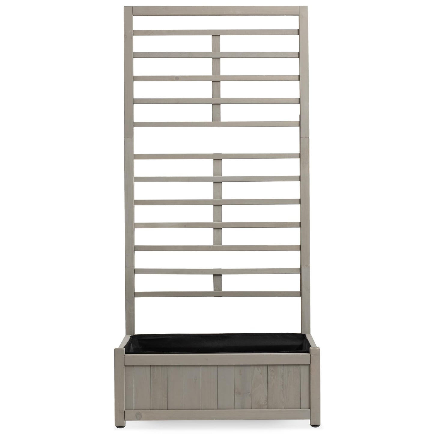 Casafield Set of Two Wooden Climbing Planter Boxes - Raised Garden Beds with Trellis Plant Stand for Outdoor