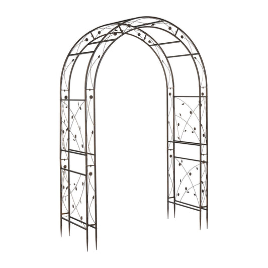 VINGLI Garden Arbor, Arch for Wedding Ceremony Party, Christmas Garden Decor Steel Garden Trellis for Plant Climbing, Pergola for Garden, Backyard, Lawn (Arch Top, Bronze)
