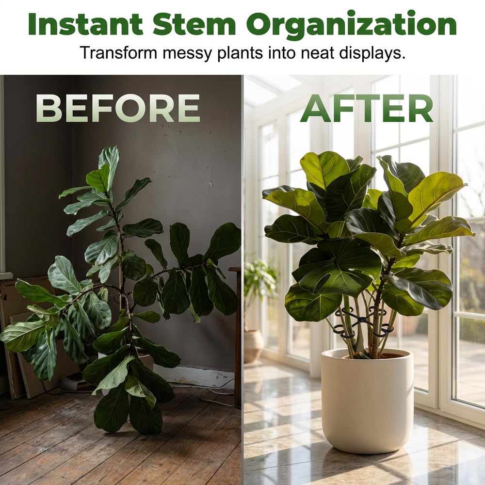 Monstera Plant Support, 2026 New Plant Stem Support for Climbing Plants, Plant Supports for Indoor Plants, Durable Garden Accessory for Home Growers (Red, 5.31in + 4.53in + 3.03in + 2.28in)