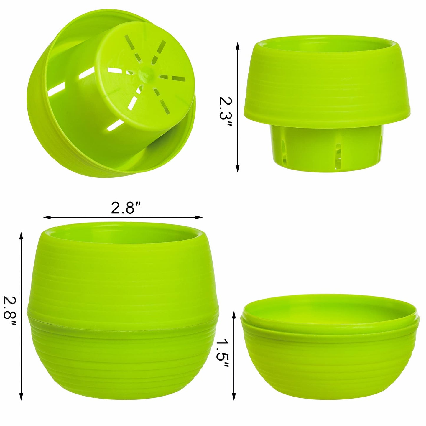 Elsjoy 30 Pack Mini Succulent Pot, 3 Inch Plastic Seed Starter Pots Small Cute Succulent Planter with Drainage for Indoor & Outdoor Plants, Home Decor, Free Assembly