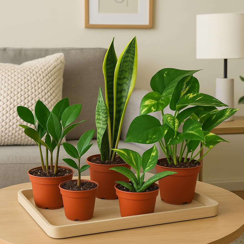 Generic Easy Care Variety Bundle (4 Pack) in 6"" Pot | Live Plant for Indoor | House Plant Decor for Living Room, Office, Bathroom | 12"" - 22"" Tall