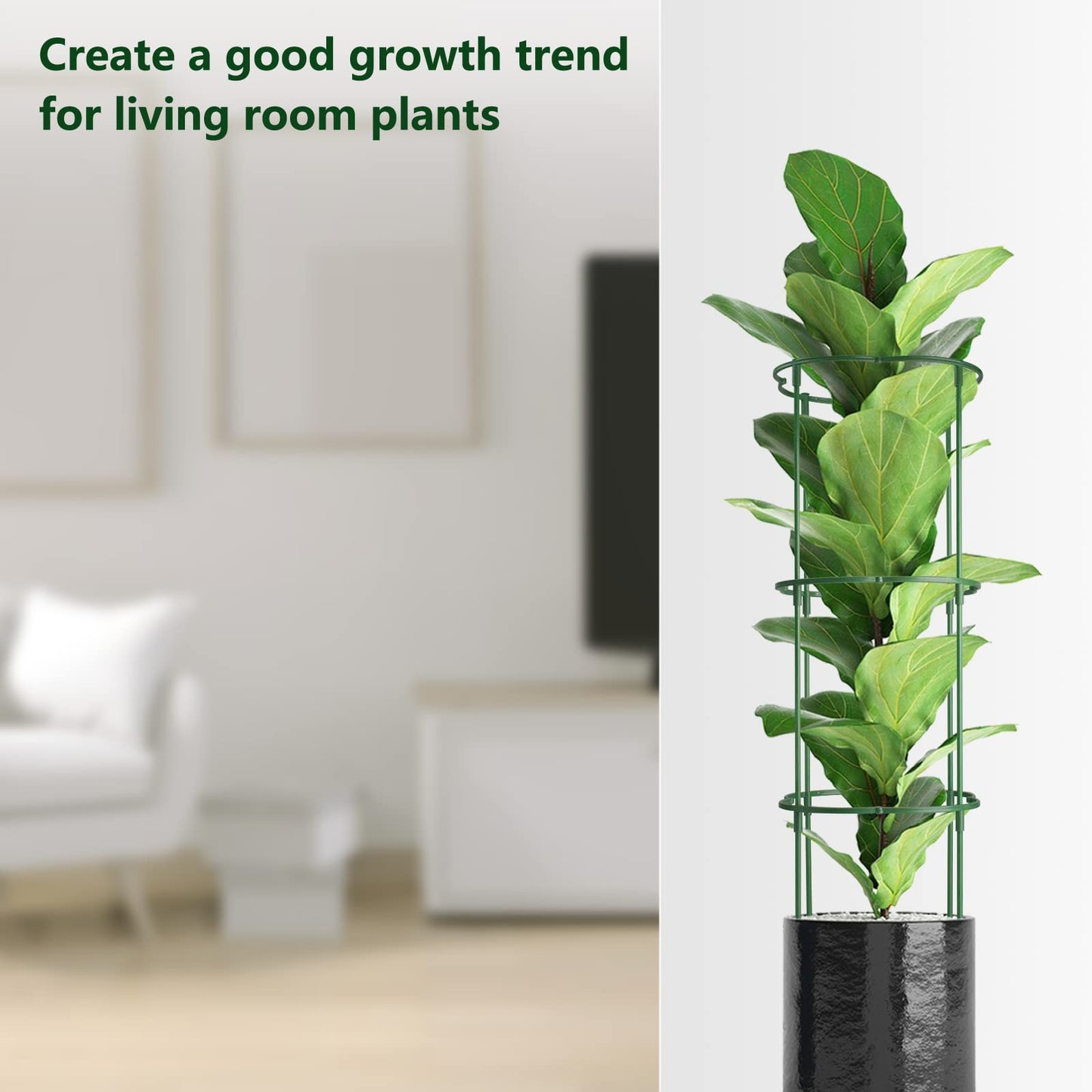 36 Packs Plant Support Stake, Half Round Stackable 3 Tier Garden Flower Support, Plant Stakes for Indoor Outdoor Plants Tomato,Monstera, Peony, Hydrangea, Climbing Plants