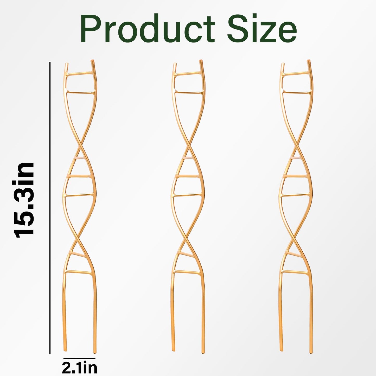 Yohsnor 3PCS DNA Plant Trellis Indoor and Outdoor - Lightweight Metal Trellis for Potted Plants, Hoya & Pothos Climbing Support, Artistic Geometric Design, Durable & Easy Installation