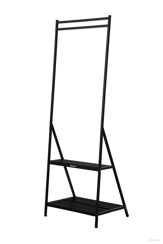 MultirackX Hanging Plant Stand Folding Plant Stand 2 Tier Ladder Shelf with Hanging Rod Height Adjustable Flower Pot Display Organizer for Balcony Porch Living Room