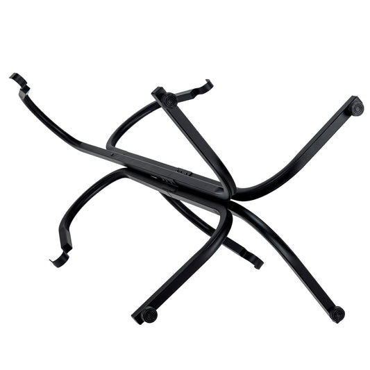 MyGift Floor Standing Planter Pot Stand, Industrial Matte Black Metal Heavy Duty Freestanding Plant Basket Hanger Rack with 4 Way Hanging Hooks