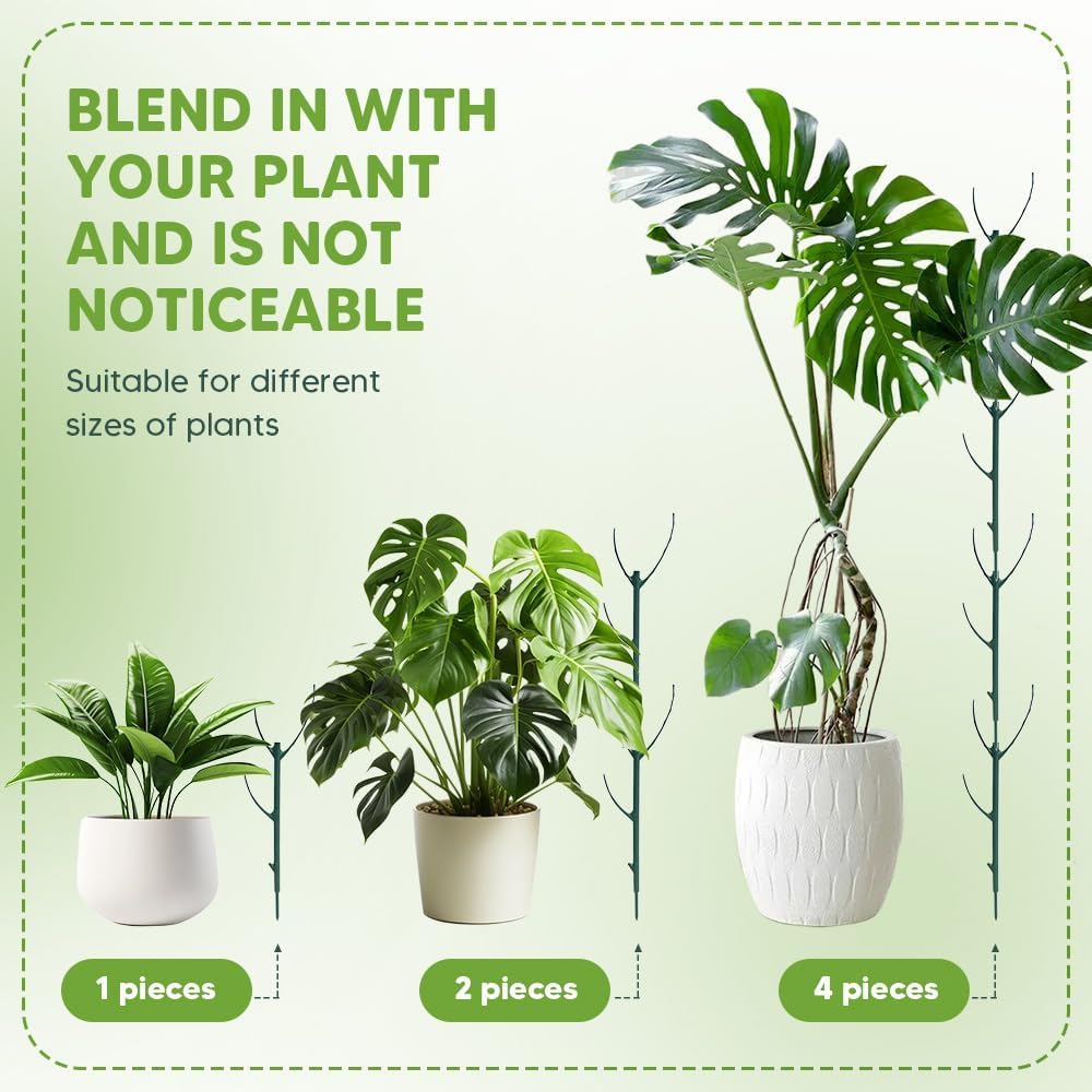 JUFFBOT Stackable Monstera Plant Support, 5 Pack Garden Plant Support Stakes for Indoor Outdoor Plants Climbing Plant Support Structures Plant Holder Stick Moss Pole for Support Tall Potted Plants