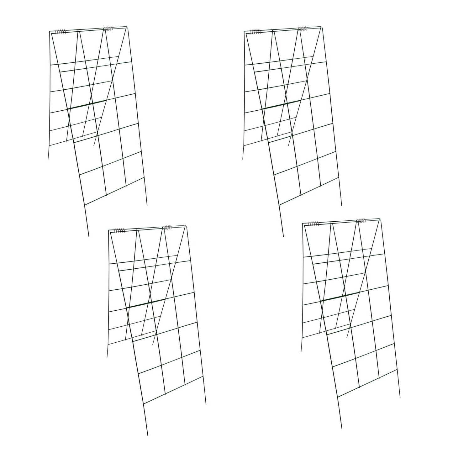 Garden Cucumber Trellis A-Frame Folding Plant Trellis 46 Inch by 18 Inch for Climbing Vegetables Flowers Green 4 Pack with Clips and Cable Ties