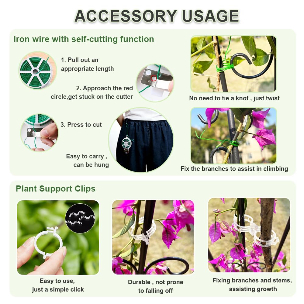 YOBAZAN 2 Pack Metal Garden Trellis, 86.7" H x 19.7" W Black Coated Wire Lattice Panel, Sturdy Plant Support for Climbing Roses Vines Cucumber Vegetables Outdoor Patio Yard