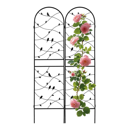 2 Pack Garden Trellis for Climbing Plants 86.7'' x 19.7''，Black Metal Garden Trellis，Heavy Duty Rustproof Plant Trellis for Rose Vine Vegetable