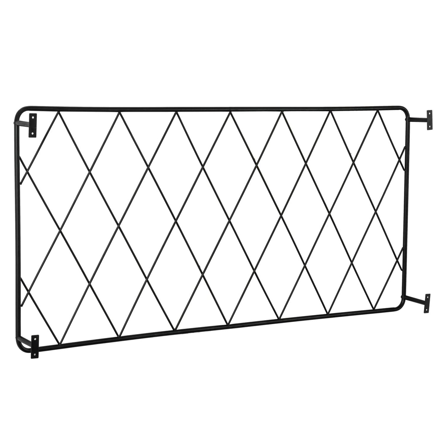 MyGift 50"x24" Wall Mounted Garden Trellis, Black Metal Lattice Panels for Outside, Hanging Lattice Support Frame for Outdoor or Indoor Climbing Plants, Set of 2 Panels