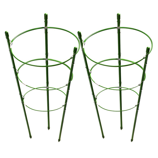 LEOBRO Tomato Cage, 2 PCS Small Plant Support Cage Rust Resistant Garden Ring Stake Plant Support for Tomato, Trellis, Climbing Plant, Flower, Plant Cages for Small Plants,17.7" H
