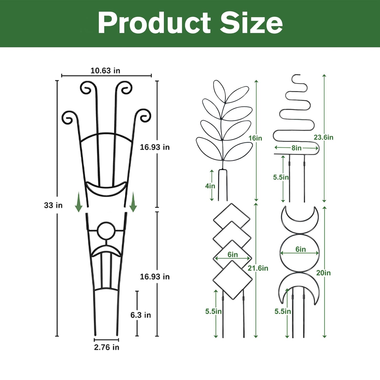 6(Six) Plant Trellis for Climbing Plants Indoor, 2(Two) Expandable Large Metal Trellis for Potted Plants and 4(Four) Trellis for Potted Plants