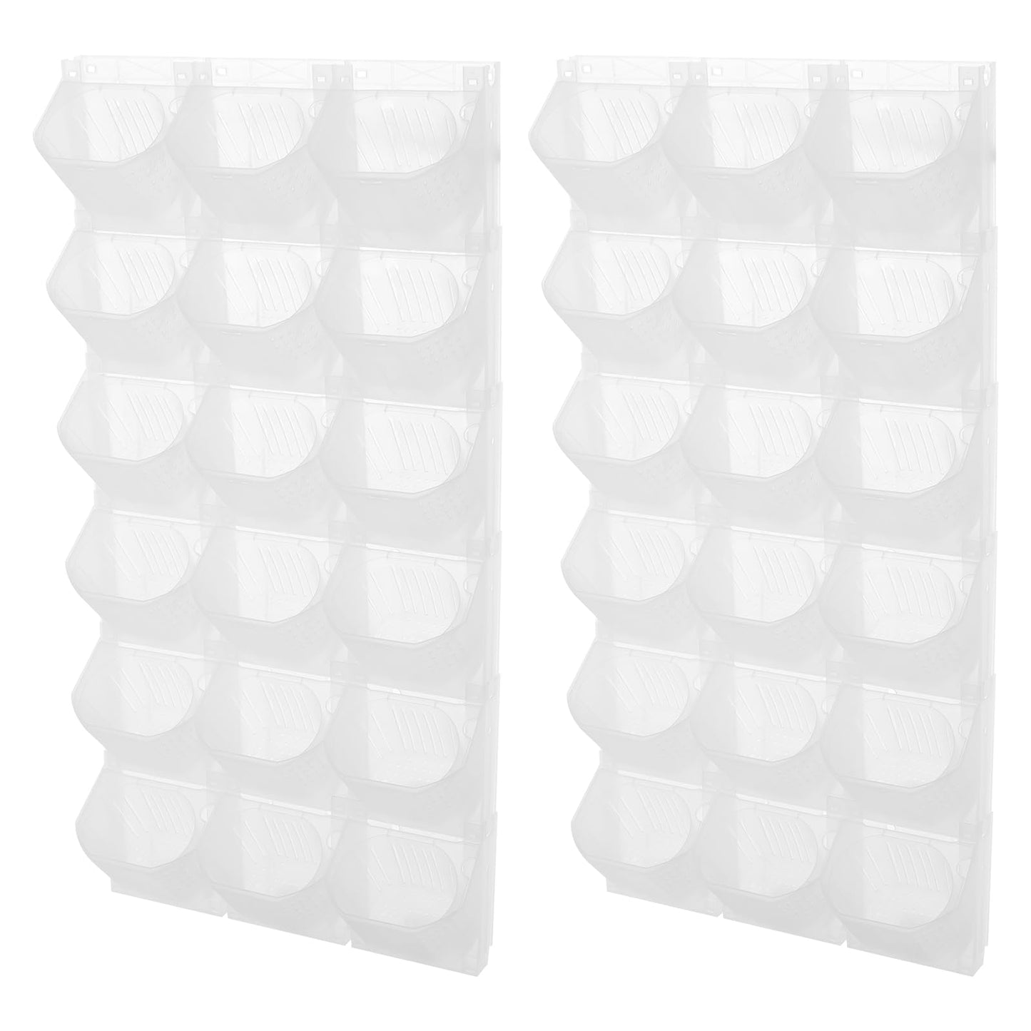 RocoReny Wall Planter Vertical Garden Planters, Hanging Flower Pot Holder Box w/36 Non-Woven Fabrics Vegetable Hanging Pocket Holder Flowerpot for Porch Patio or Garden Decor (White)