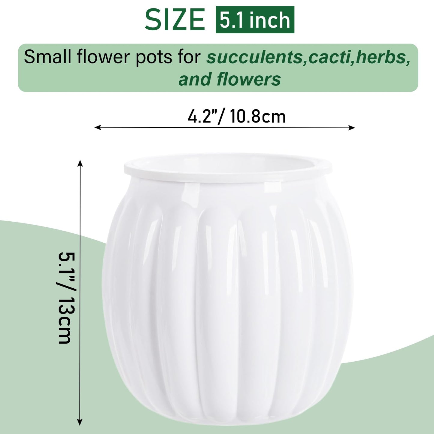 Qhzxcvlk 2 Pack Self Watering Planters Indoor Flower Pots, 5.1 Inch Clear African Violet Pots for Indoor Plants for Flower, Succulents, Plant Pots with Wicking Rope, Modern Decor(White)