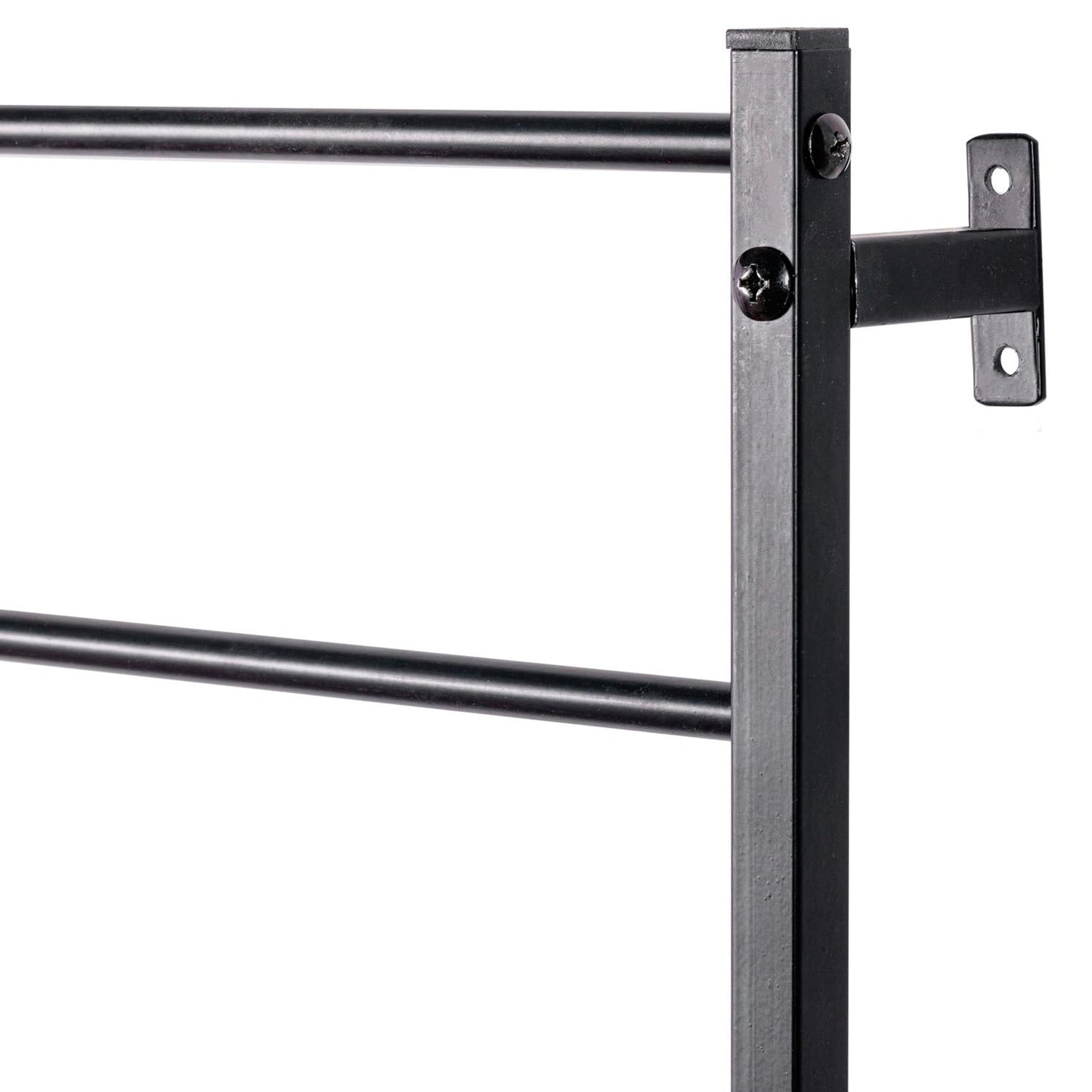 MyGift 4 Foot Tall Modern Matte Black Metal Wall Mounted Horizontal Bars Trellis, Outdoor Hanging Support Frame for Climbing Garden Plants and Crawling Vines, Set of 2