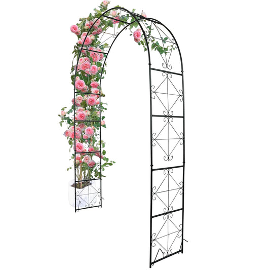 Metal Wide Garden Arch Trellis for Climbing Plants Roses Vines, 53" W x 86" H Wide Garden Archway Arbor Trellis for Lawn Wedding and Bridal Party Decoration