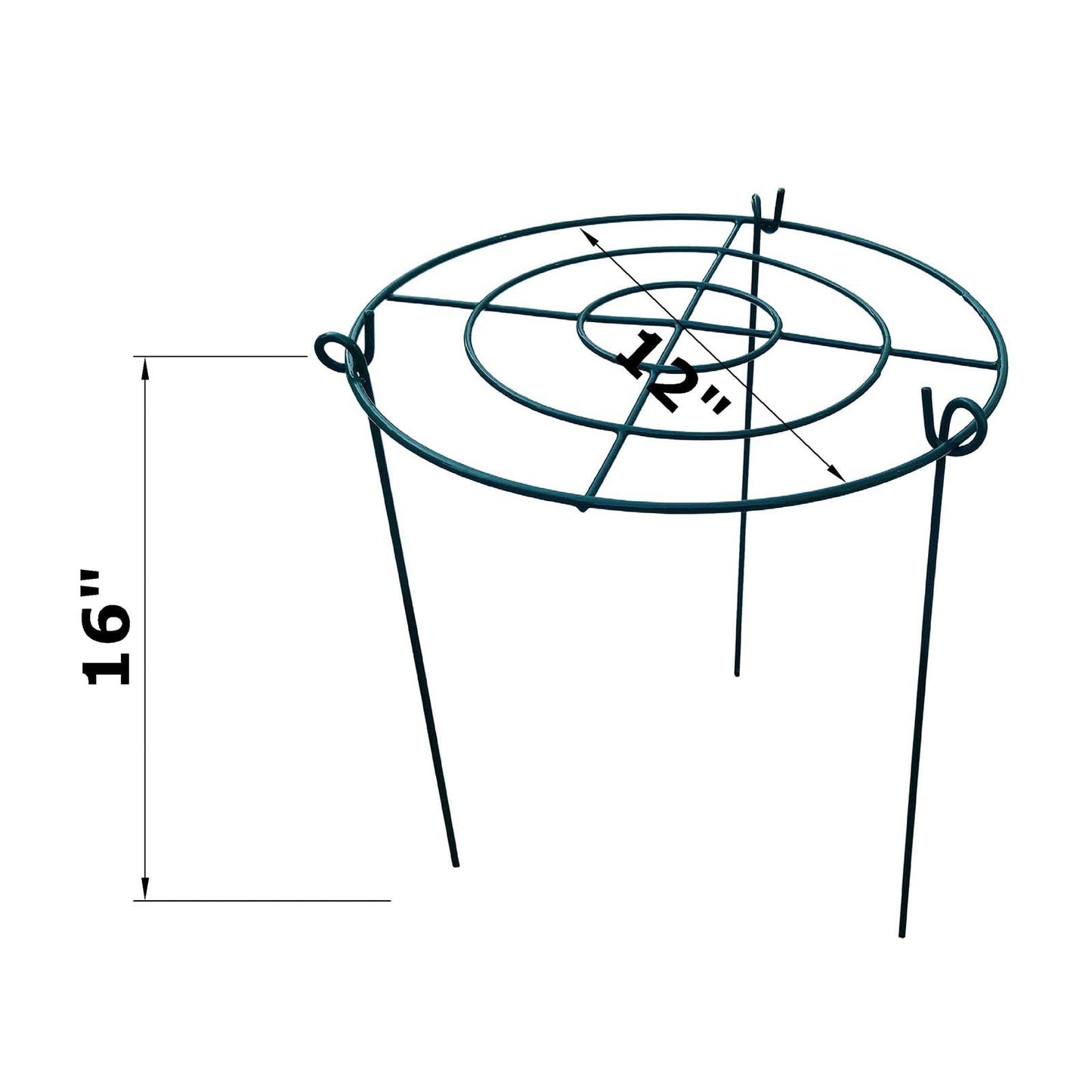 10 Pack 12"x16" Peony Cages Plant Support Stakes Grow Through Grid Grow Through Hoops, Metal Flower Plant Brace Support Ring for Heavy Blossom