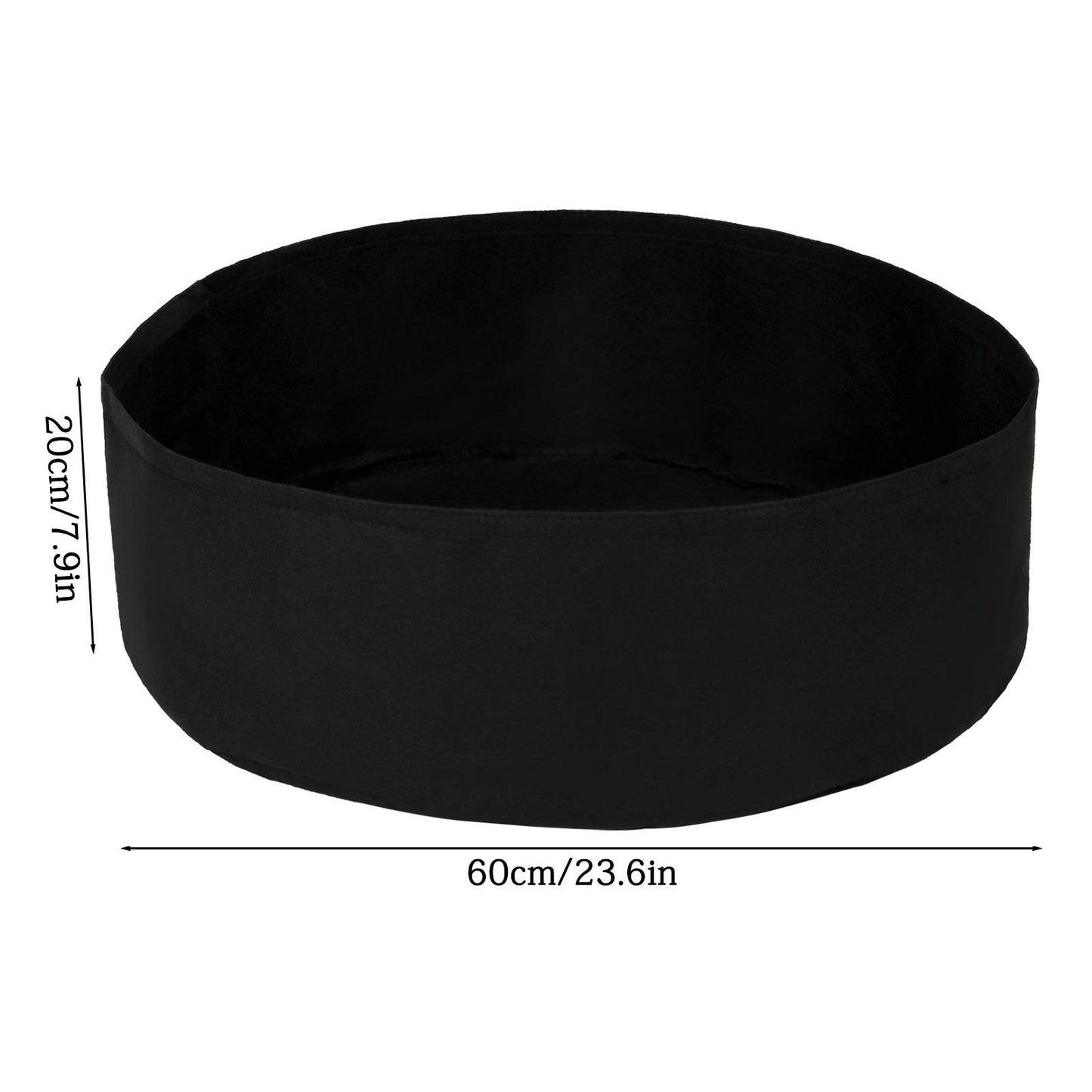 Firlar Fabric Raised Garden Bed, 15 Gallon Round Raised Bed Planter Grow Bag Garden Bed Bag for Plants, Herb, Flowers and Vegetables, Black (Dia 24 x H 8)