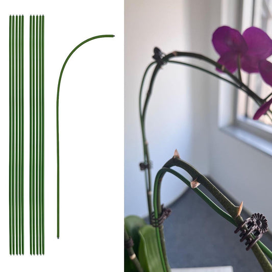 24 Inch Orchid Stakes Pack of 10, Plant Support Stake Bendable Plant Orchid Stick
