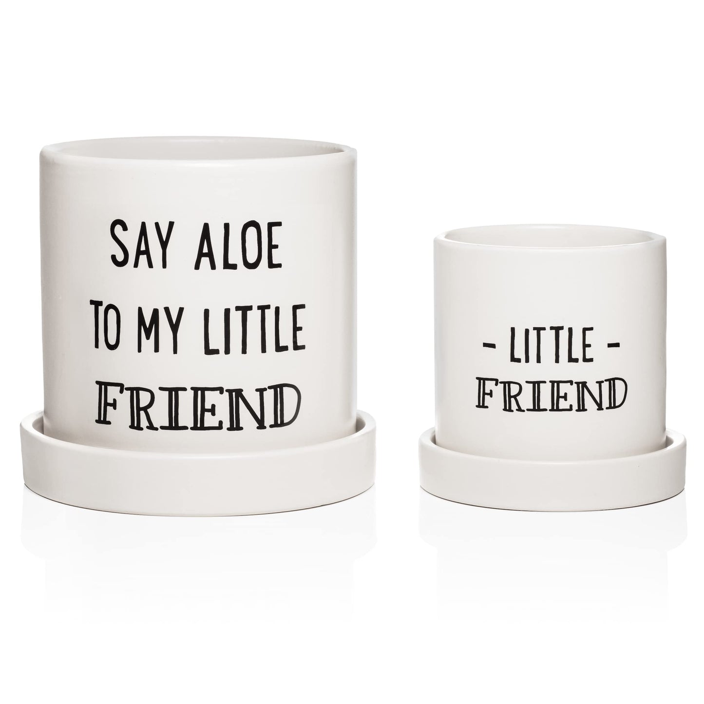 Aloe Pot and Succulent Planter - Set of Two - Funny Housewarming Gift - Plants Not Included