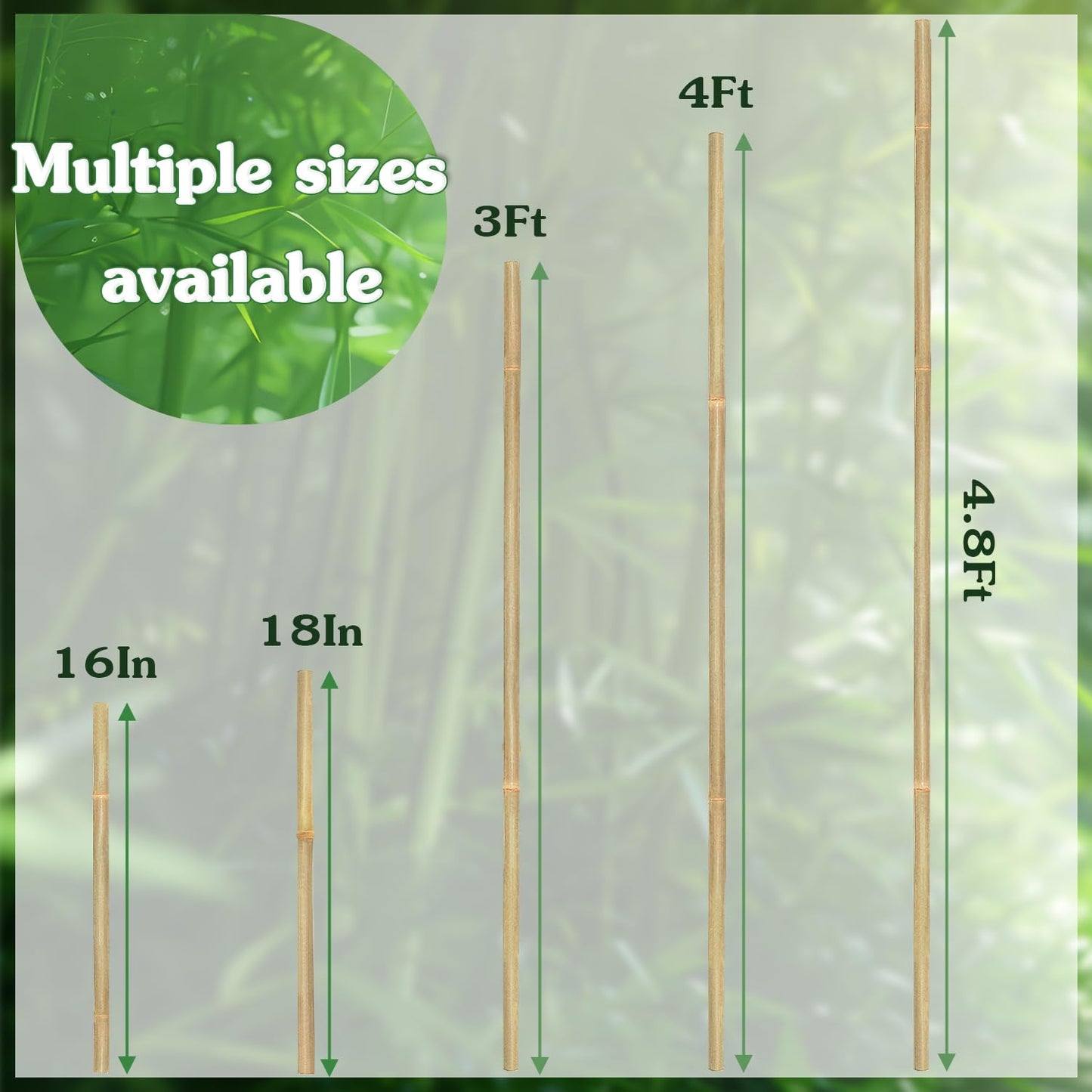 Plant Stakes,25Pcs Bamboo Stakes,4 FT Natural Bamboo Plant Support Stakes,Bamboo Stakes for Indoor and Outdoor Plants Tomatoes Beans Flowers Potted Plants Climbing Support