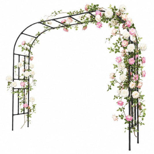 Carotex Garden Arch, 98.5’’x94.5’’ Arbor Trellis, Garden Arch Trellis for Climbing Plants Outdoor, Arbor for Flower, Climbing Vine Vegetable, Fruit and Lawn(Black)