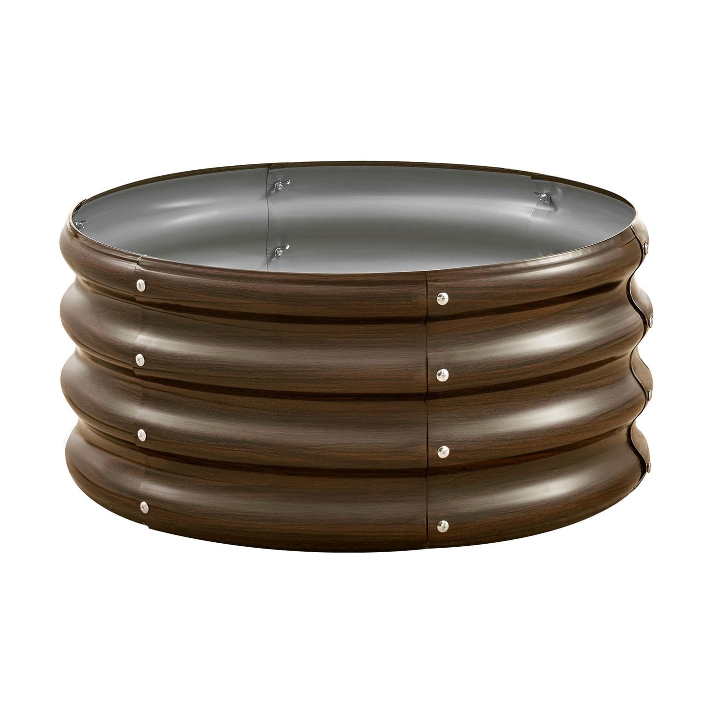 VEVOR 3 Pcs 2x2x1ft Round Galvanized Raised Garden Bed Kit, Outdoor Metal Raised Beds for Gardening Vegetables, Easy Assembly Garden Planter Box for Flowers Fruits with Open Base