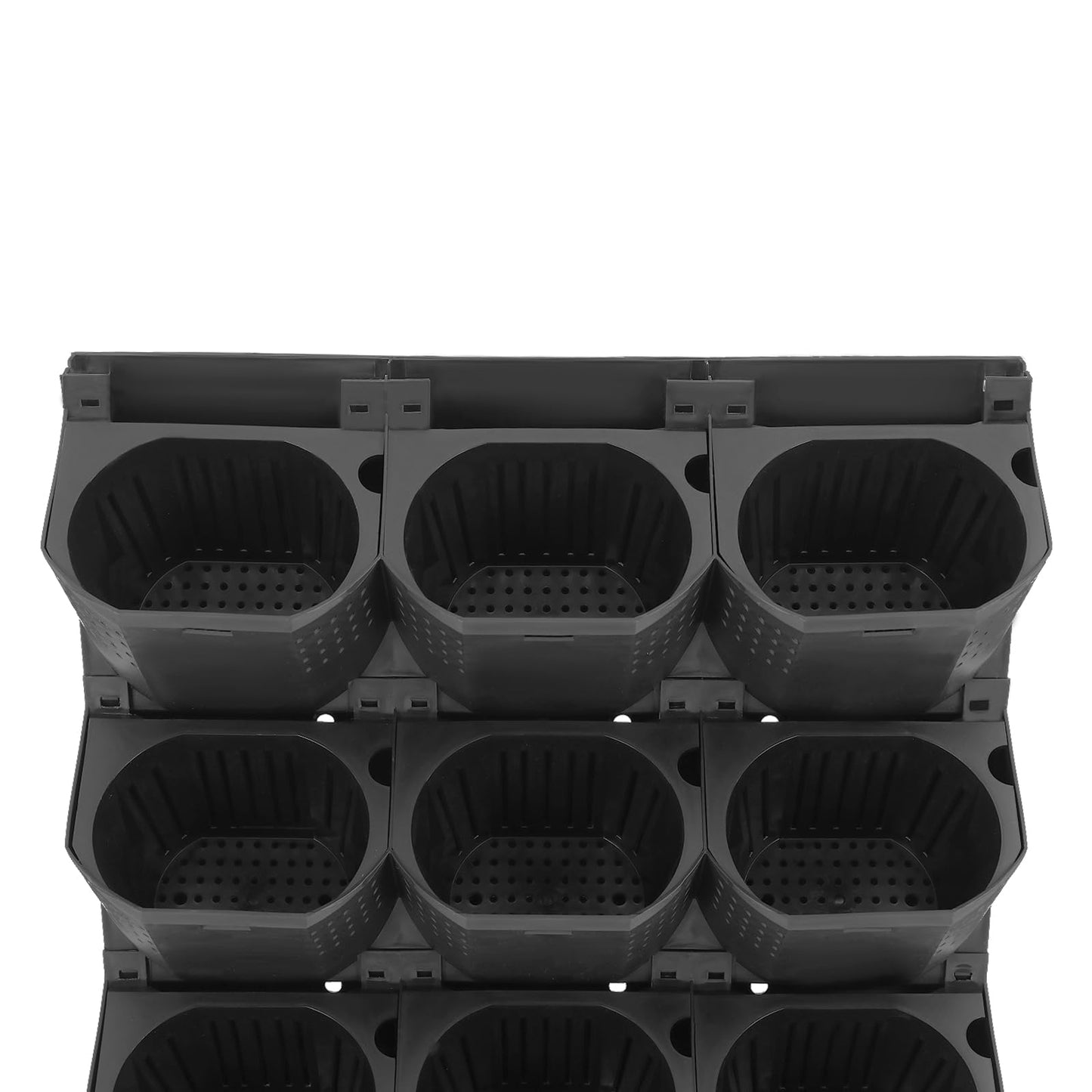njxbrek Wall Mounted Vertical Garden Planter with 36 Pots, 6 Row Vertical Stackable Hanging Planters, Indoor Outdoor Flower Pot Holder for Herbs Vegetables Fruits (Black)