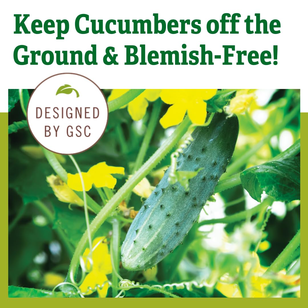Gardener's Supply Company Deluxe Cucumber Trellis (Green) | Powder Coated Steel Vegetable Support - 32” W x 46” H