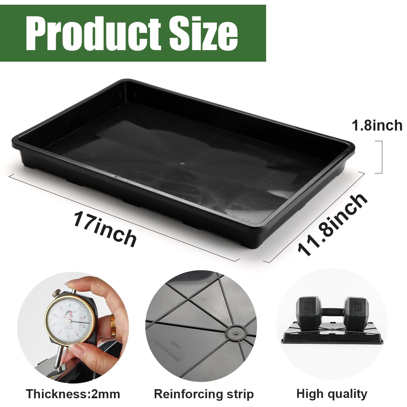 RooTrimmer 24 Cell Nursery Pots Trays (17"x11"x2") with Plastic Flat Seed Starter Trays, Durable Carrying Seedling Starter Tray, Reusable Planting Tray for Holding 2.7 inch Nursery Pots, 3 Sets Combo
