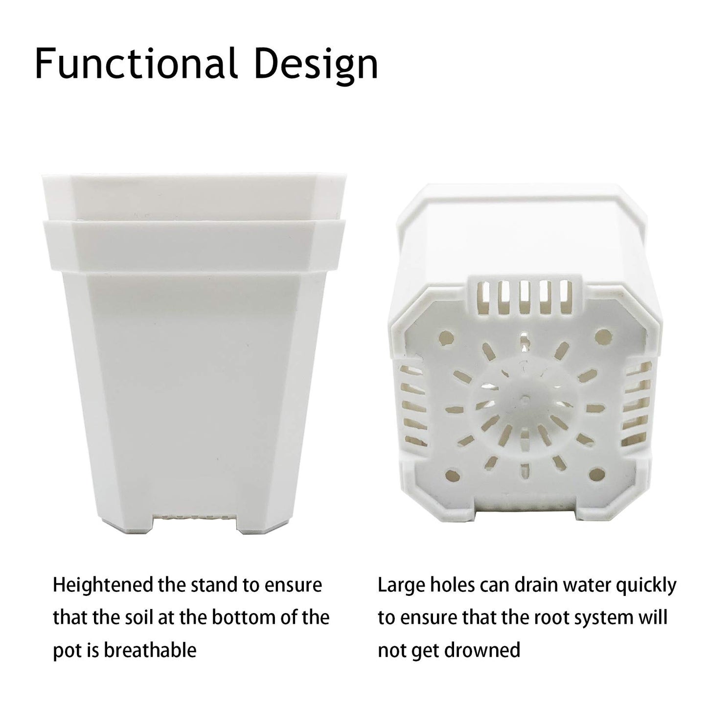 PURPLE STAR 1N 30 Packs Plant Nursery Pots with Humidity Dome, Small Gardening Pots, Square Planting Containers Cups for Succulents Seedlings Cuttings Transplanting