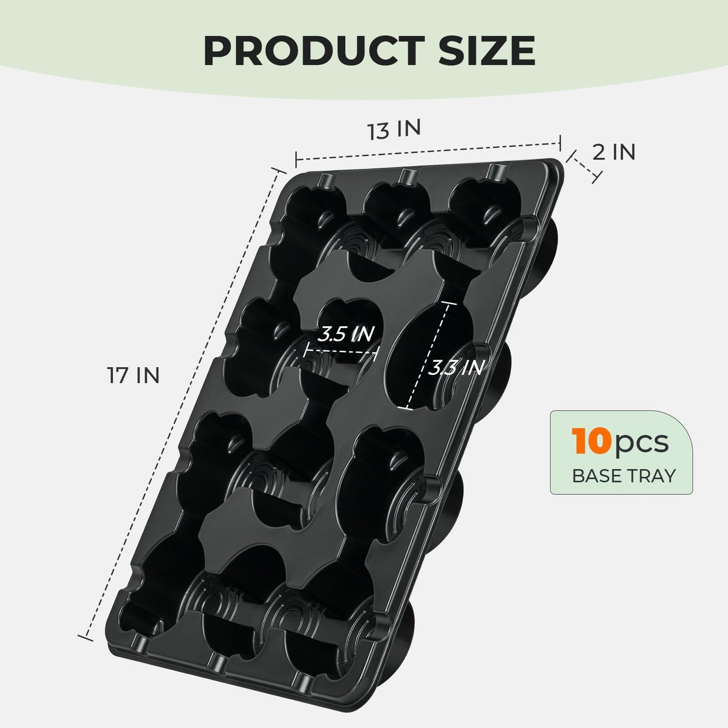 homenote 4 Inch Seed Starting Trays 10 Pack, 12-Cell Seedling Starter Trays for Indoor Outdoor Growing, Plant Starter Germination Trays for Pots Seedlings 4" Opening Compatible Pots