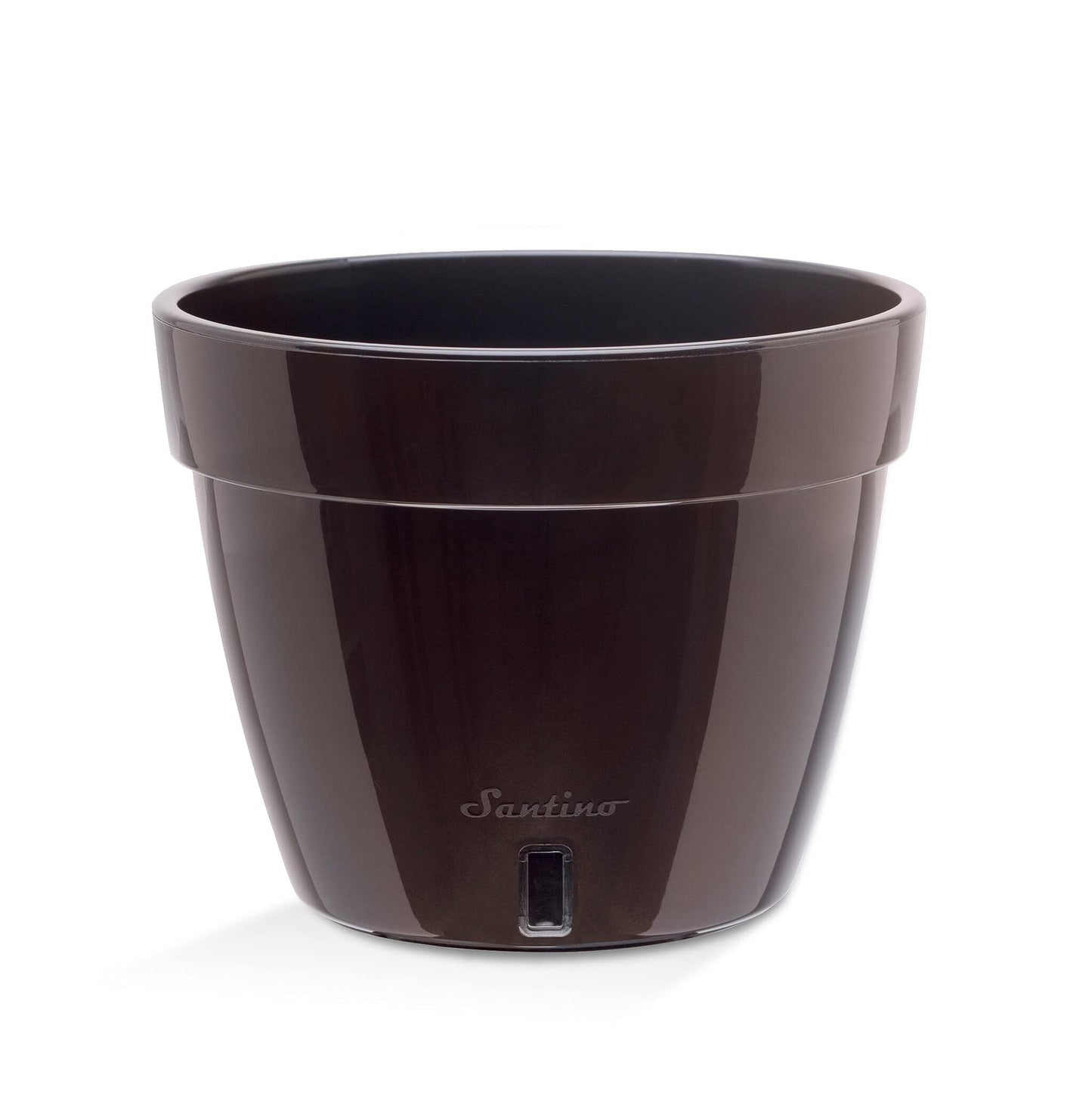 Santino AST 7.9 Inch Self Watering Planter Black-Gold/Black - Set of 3 for Indoor Plants - Premium Quality Plastic Pot with Water Level Indicator for All House Herbs, African Violets and Dahlias