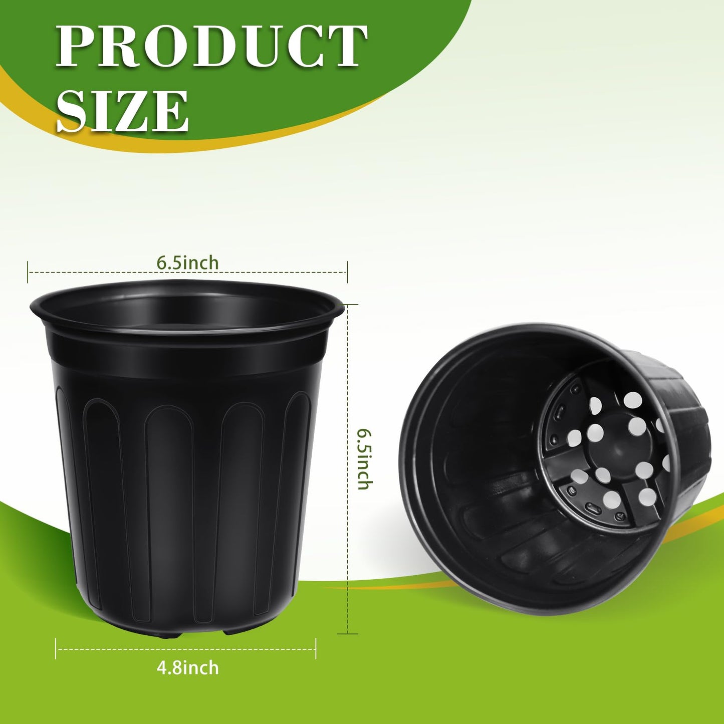 BeapTcely 100 Pcs 1 Gallon Nursery Pots, Flexible Plant Seedling Pots Transplanting Soft Plastic Planters with Drainage Holes for Planting Garden Flower Plant Container Cups Planter (100, 1 Gallon)