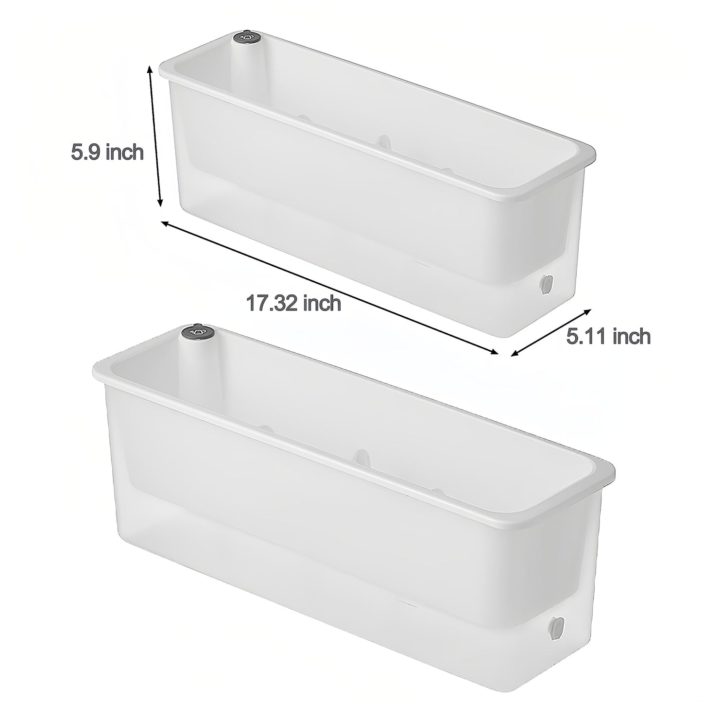 FAMZ Self Watering Pots for Indoor Plants 3 Pack Transparent Rectangular Planter, Vegetable Planters for Windowsill Patio Garden Balcony Home Porch Yard Indoor Outdoor, White