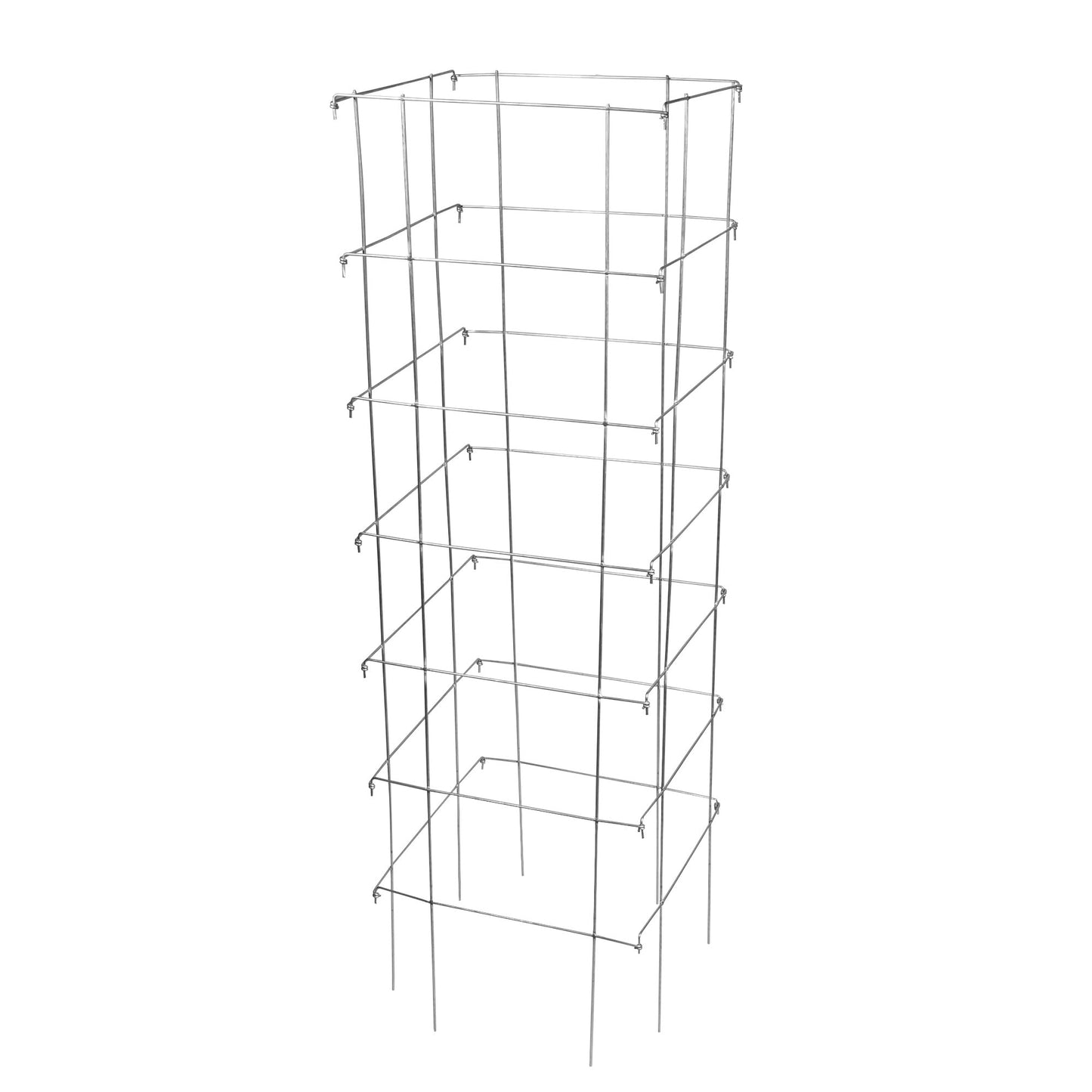 Garden Elements Square Tomato Cage, 58 Inch (Pack of 3) – Heavy Duty Galvanized Steel Plant Support, Collapsible Garden Trellis with 8-Leg Stability for Climbing Vegetables & Vines