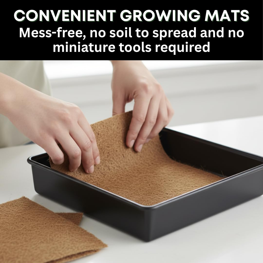 Cat Grass Growing Kit - Cat Lover Holiday Gift - Organic Seed, Jute Grow Mats, No Tools Needed - 10 x 10 Grow Container - Great for Indoor or Outdoor Pets - Complete Set - White Elephant