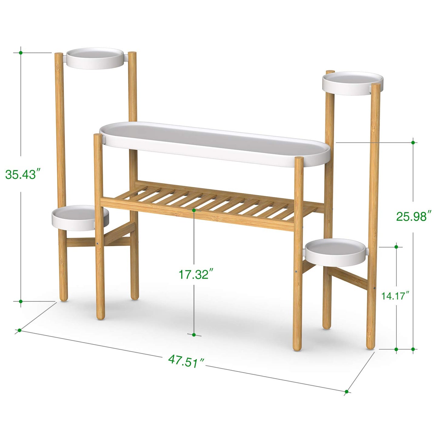 Wisuce Bamboo Plant Stands Indoor, 3 Tier Tall Corner Plant Stand Holder & Plant Display Rack for Garden Outdoor (3-2 Tier)