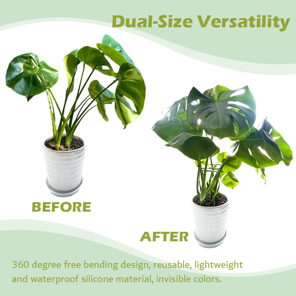 YjiaYjiaY 4 Pcs Free-Form Bending Silicone Plant Stem Support, 2 Sizes Flexible Hook Monstera Stem Supports, Reusable Silicone Plant Climbing Stakes Indoor Outdoor