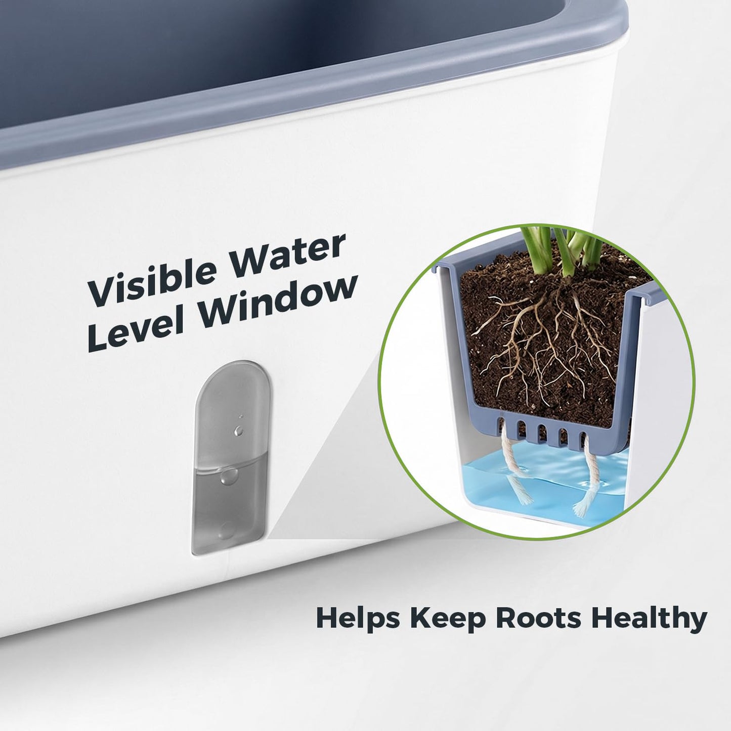 2 Pack Rectangular Planter 17 x 4.5 in Self Watering Planter Window Sill Planters Indoor Rectangle Planter Self Watering Pots Plastic Plant pots with Drainage Holes White Flower Pot Indoor
