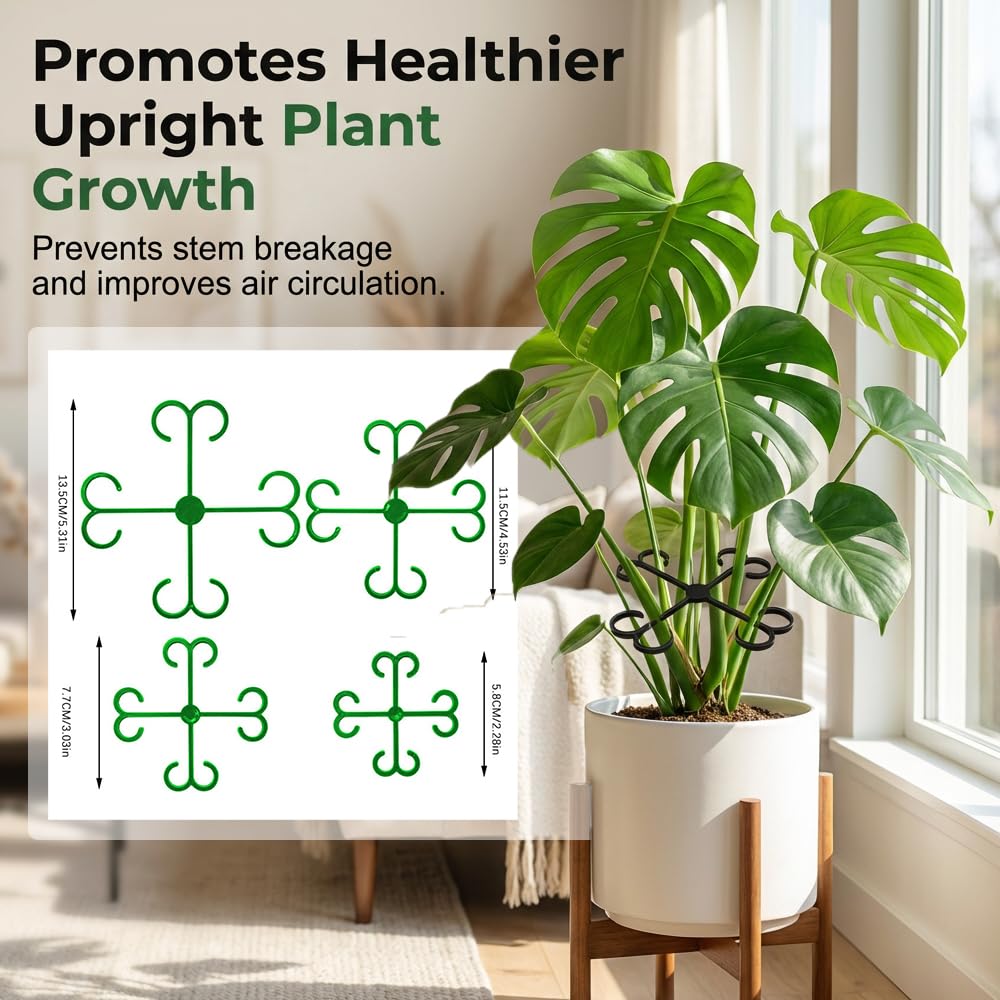 Monstera Plant Support, 2026 New Plant Stem Support for Climbing Plants, Plant Supports for Indoor Plants, Durable Garden Accessory for Home Growers (Green, 5.31in + 4.53in + 3.03in + 2.28in)