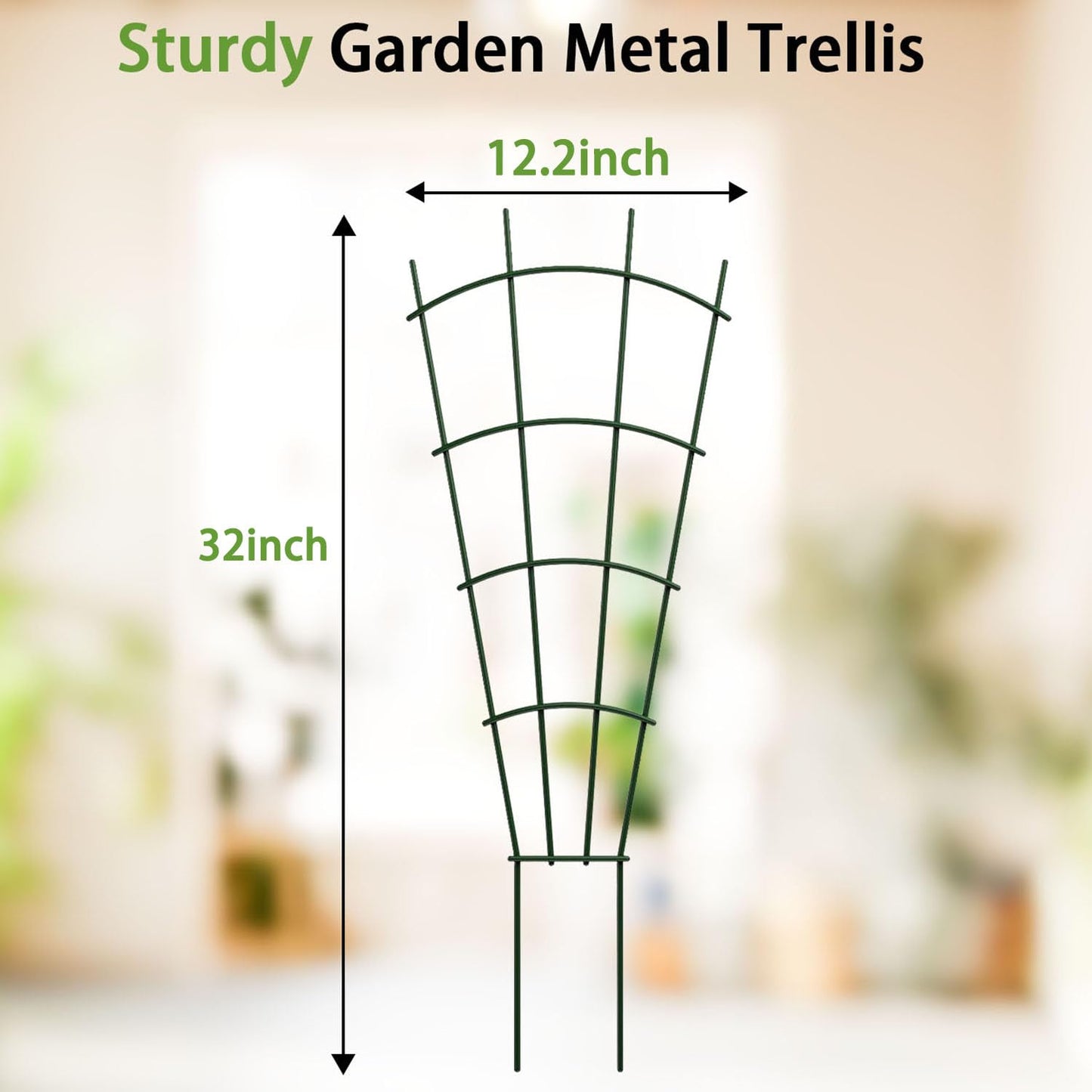DOLEMODUO 4-Pack Metal Trellis for Potted Plants, 32" Heavy Duty Garden Trellis for Climbing Plants, Rustproof Powder Coated Indoor/Outdoor Trellis for Climbing Vines, Flowers, Houseplants