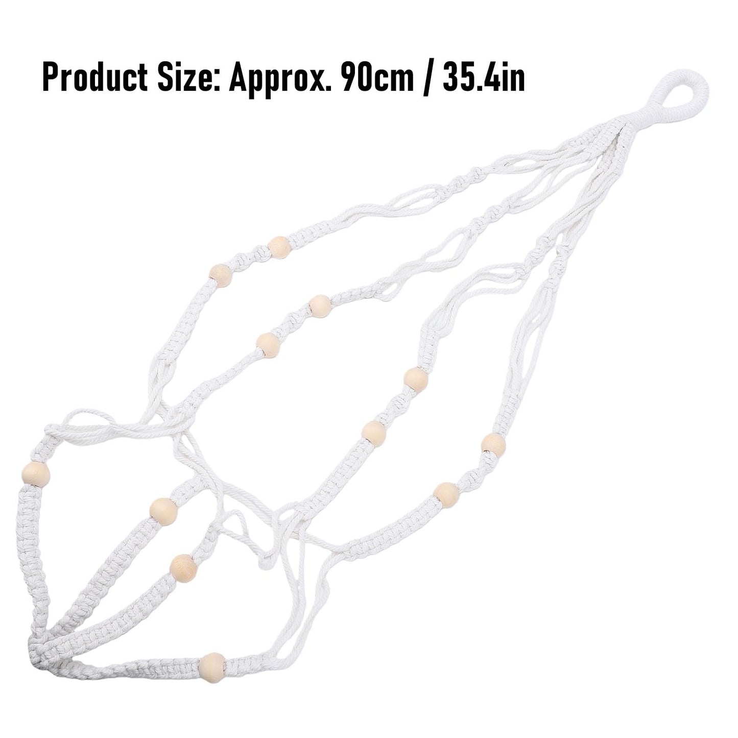 Hidyliu Macrame Plant Hanger Bohemian Style Flexible Cotton Rope Hanging Flower Pot Holder for Indoor Plants 35.4 Inch Set of 2 Elegant Plant Enthusiasts (White)